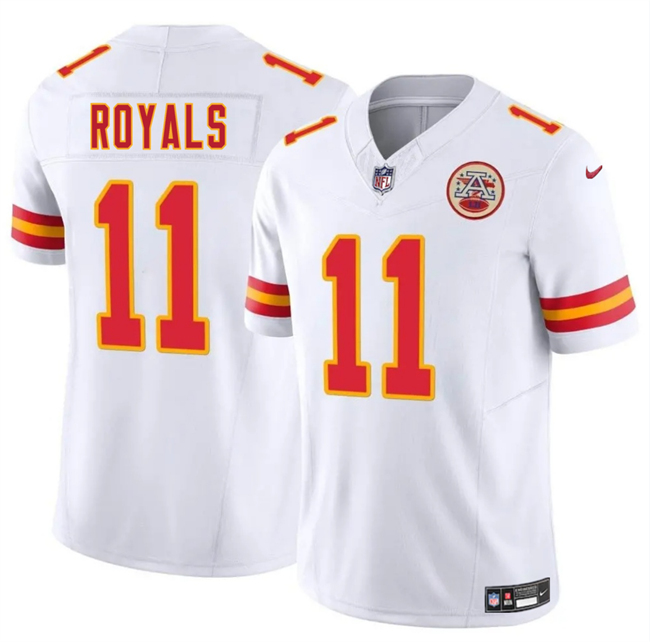 Youth Kansas City Chiefs #11 Jalen Royals White 2025 Draft F.U.S.E. Vapor Untouchable Limited Stitched Football Jersey